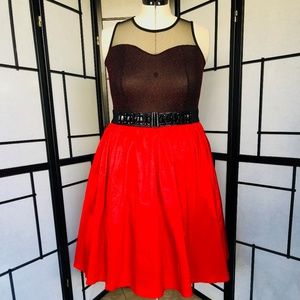Torrid Red Taffeta Flared Special Occasion Skirt